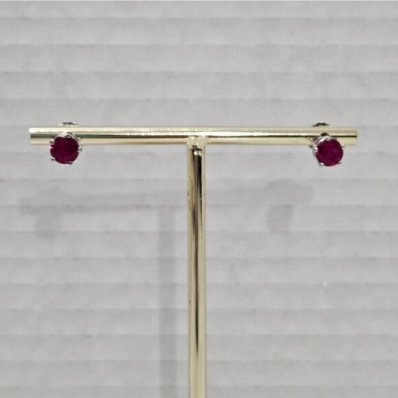 NEW, Lab created Ruby studs. - Picture 1 of 4